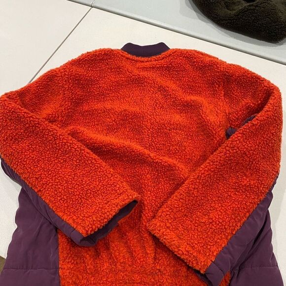 Free People 'Rivington' sherpa jacket Orange and purple - Picture 5 of 13